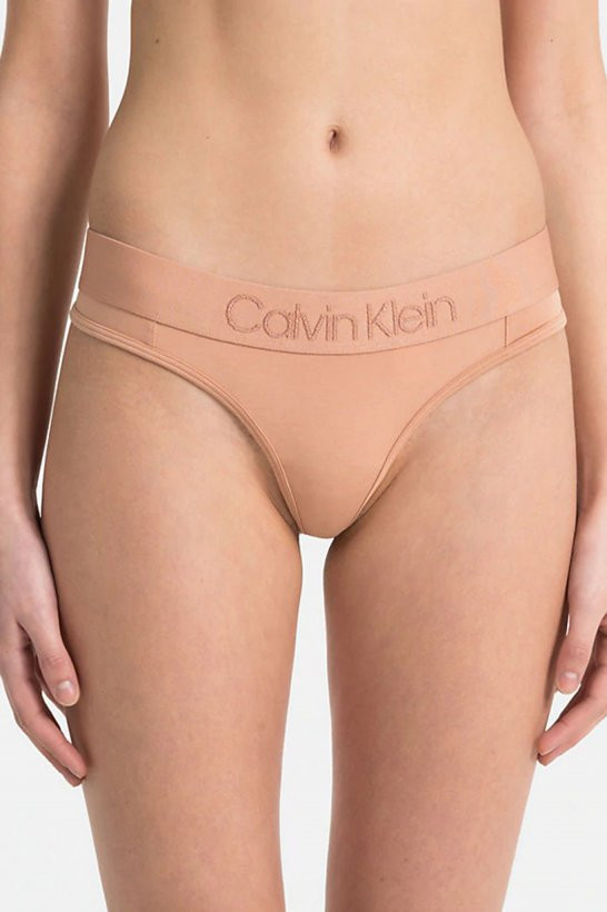 Dámské tanga QF4942E-YUT tělová - Calvin Klein tělová XS