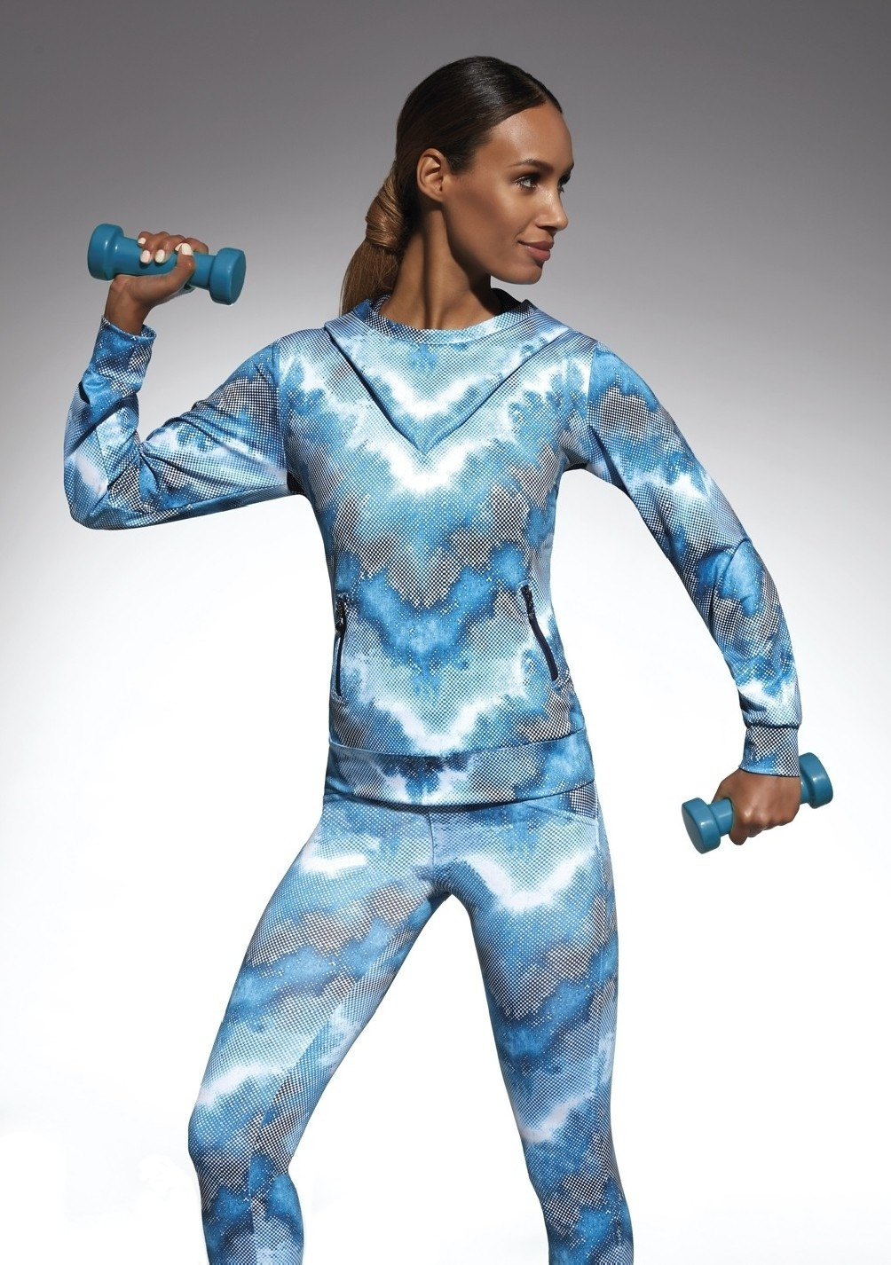 Sportovní dámská mikina Energy Blouse - Bas Bleu M Modrá