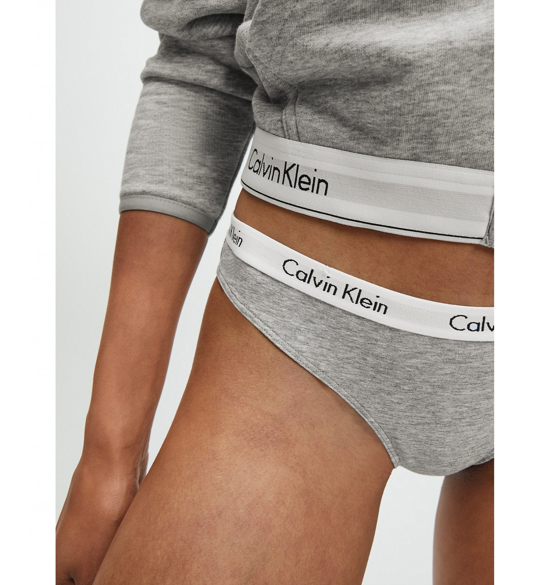 Dámské kalhotky D1618E-020 šedá - Calvin Klein šedá S
