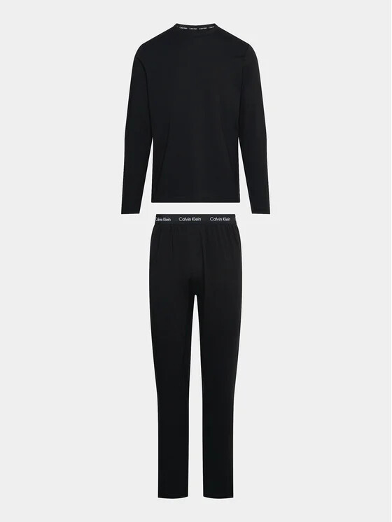 Pánské pyžamo L/S PANT SET 000NM2510E UB1 černé - Calvin Klein L