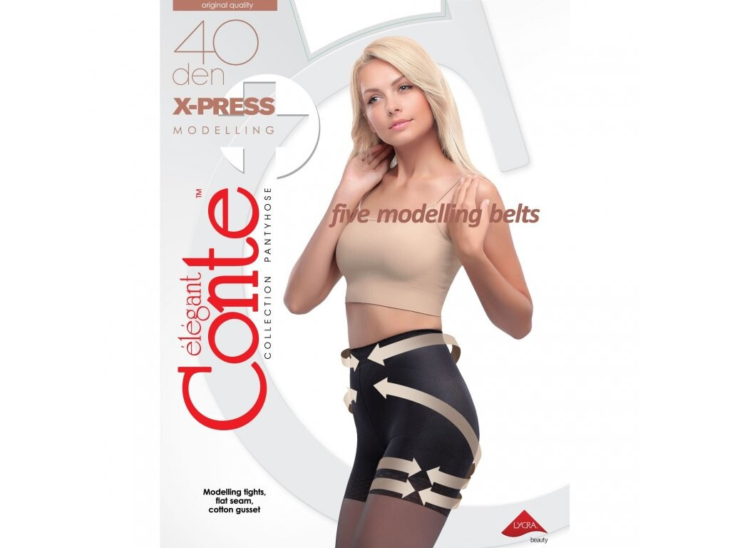 Dámské modelující punčochové kalhoty X-Press 40 den - Conte černá 3-M