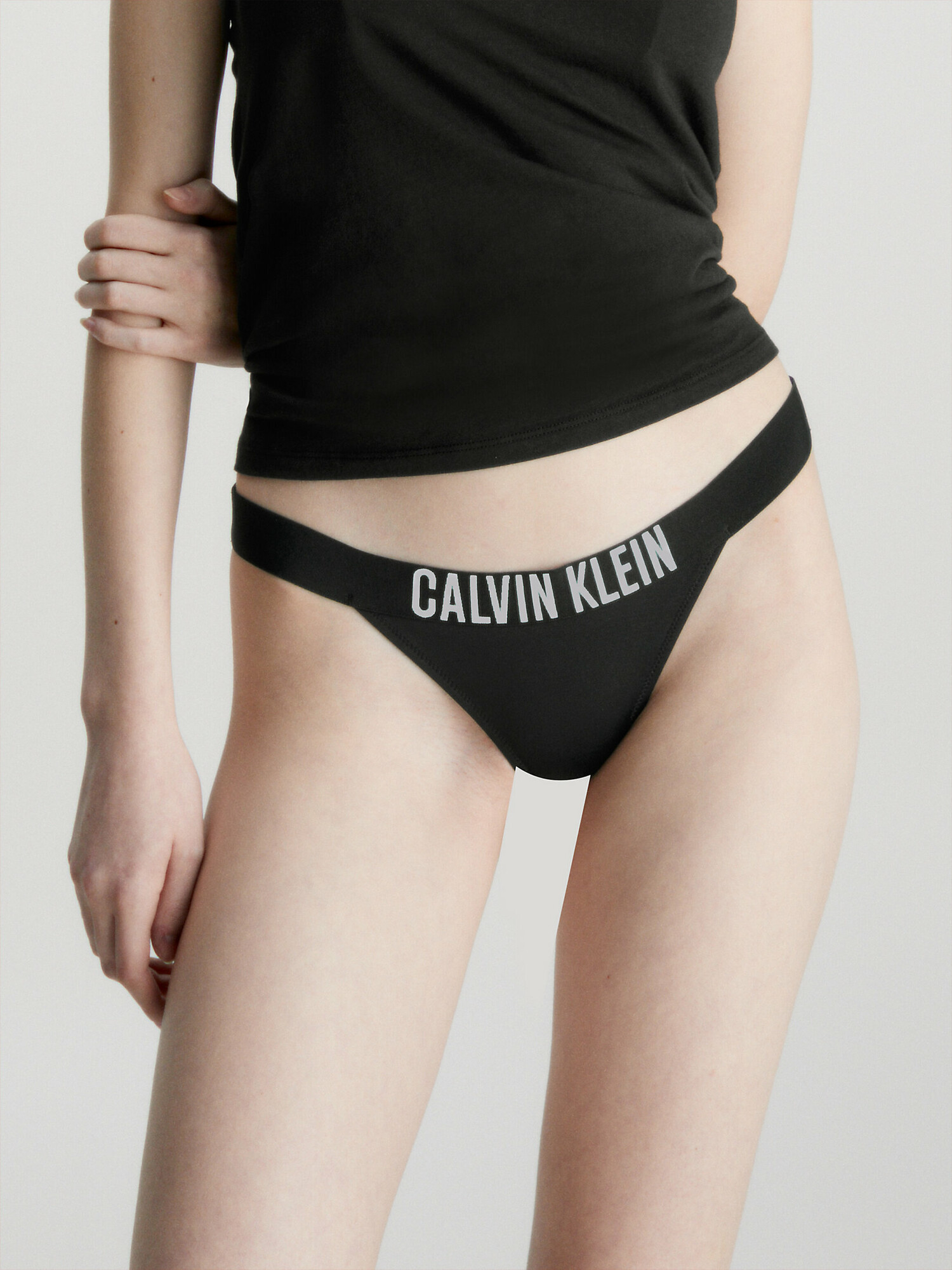 Dámské plavkové kalhotky KW0KW01984 BEH černé - Calvin Klein S