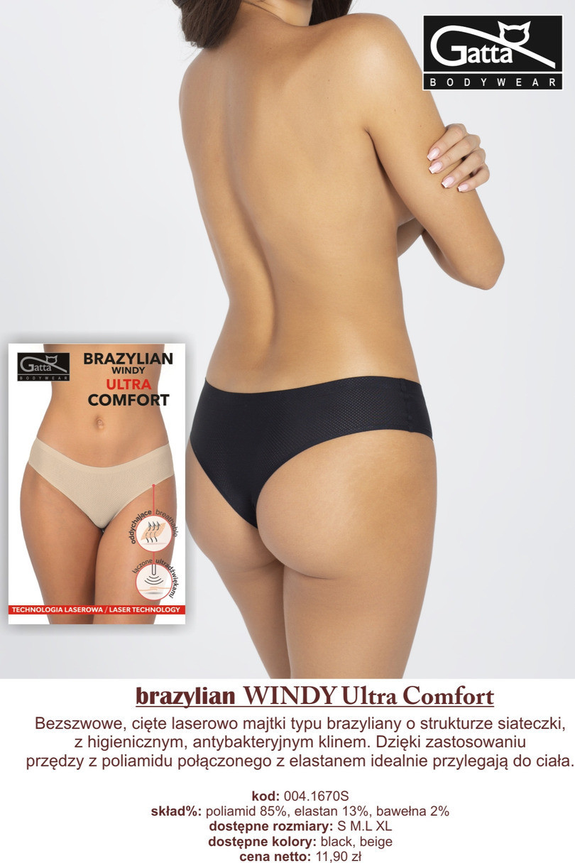 Dámské kalhotky brazilky - WINDY ULTRA COMFORT černá M