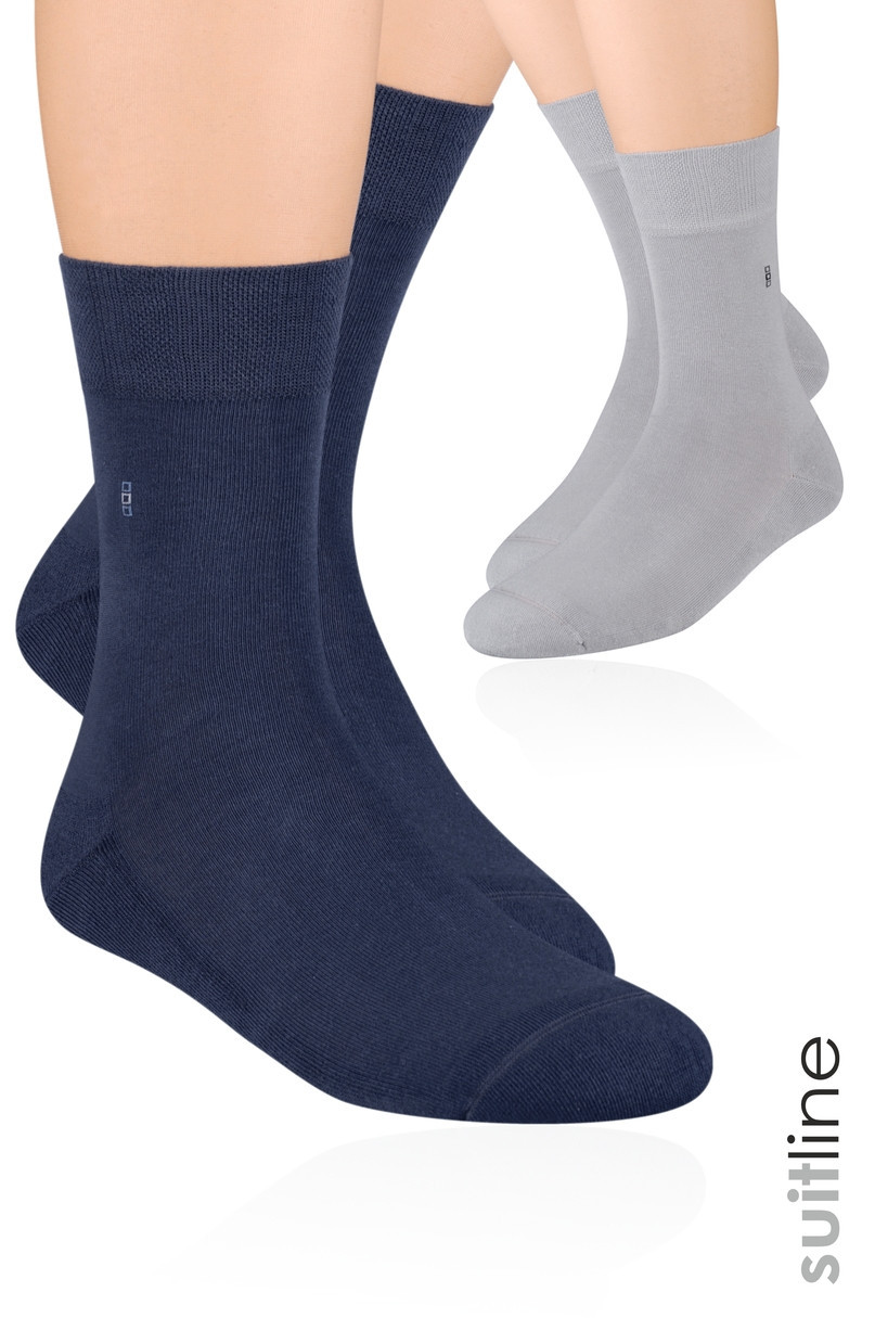 Pánské polofroté ponožky se vzorem 003 tmavě modrá 45-47