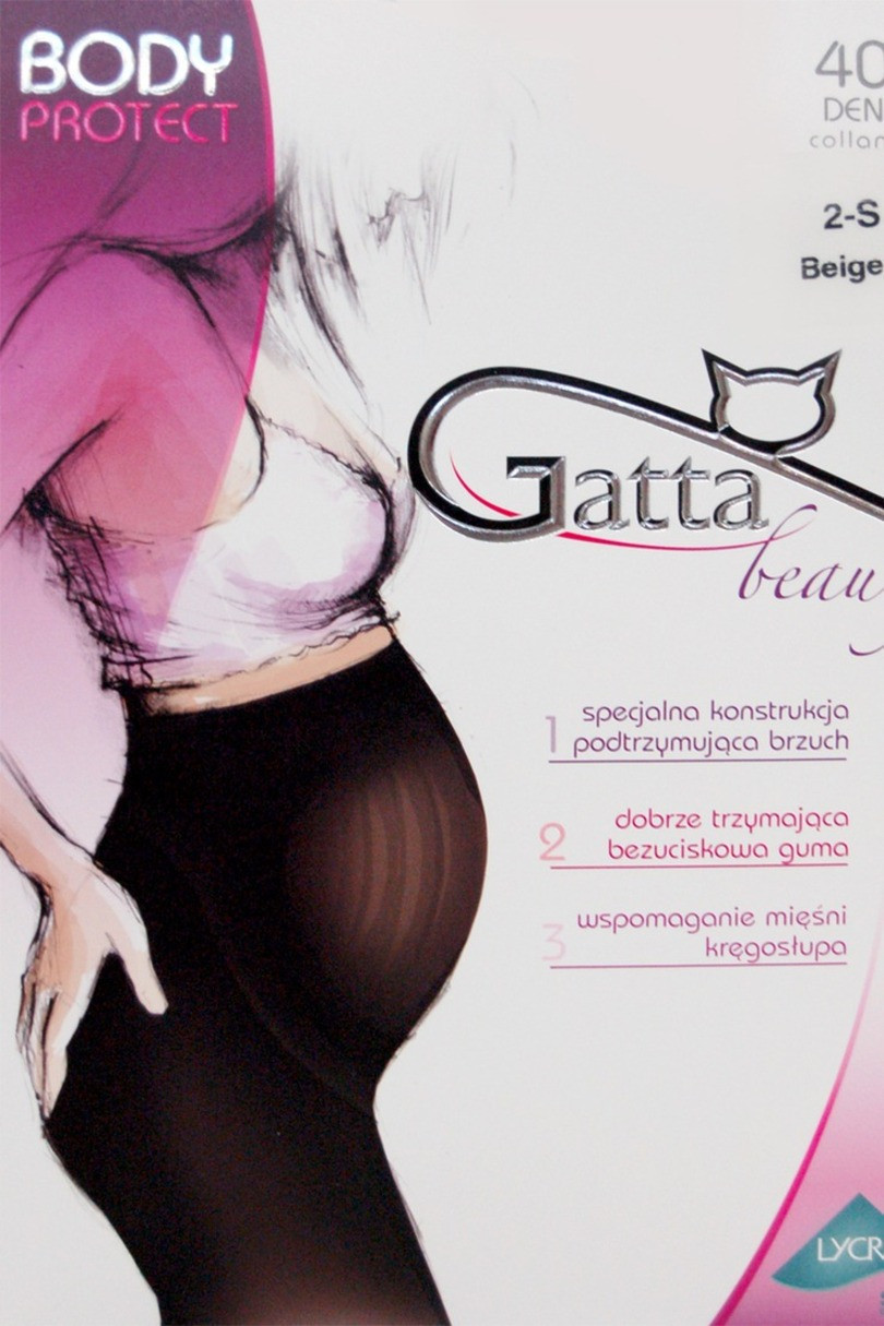 BODY PROTECT - Těhotenské punčochové kalhoty 40 DEN - GATTA fumo 2-S