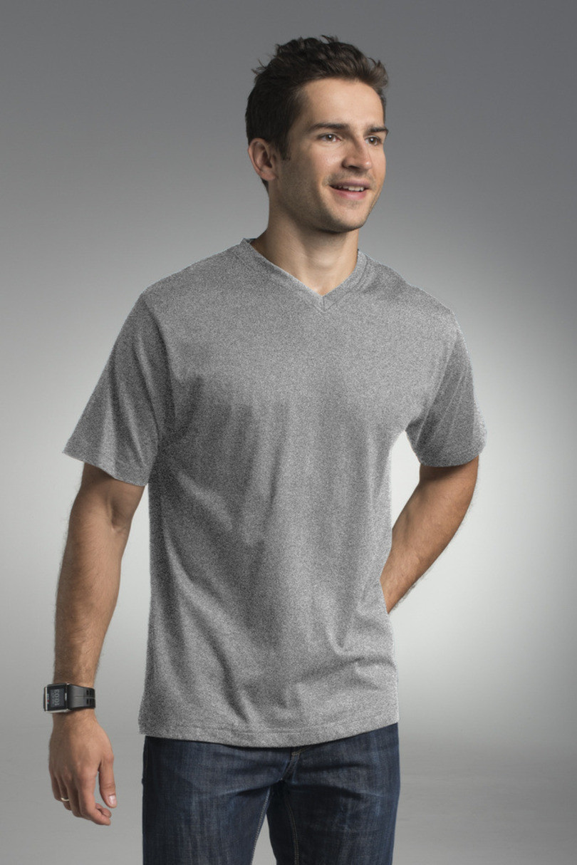 Pánské tričko M V-NECK 22155 - PROMOSTARS melanžově šedá L