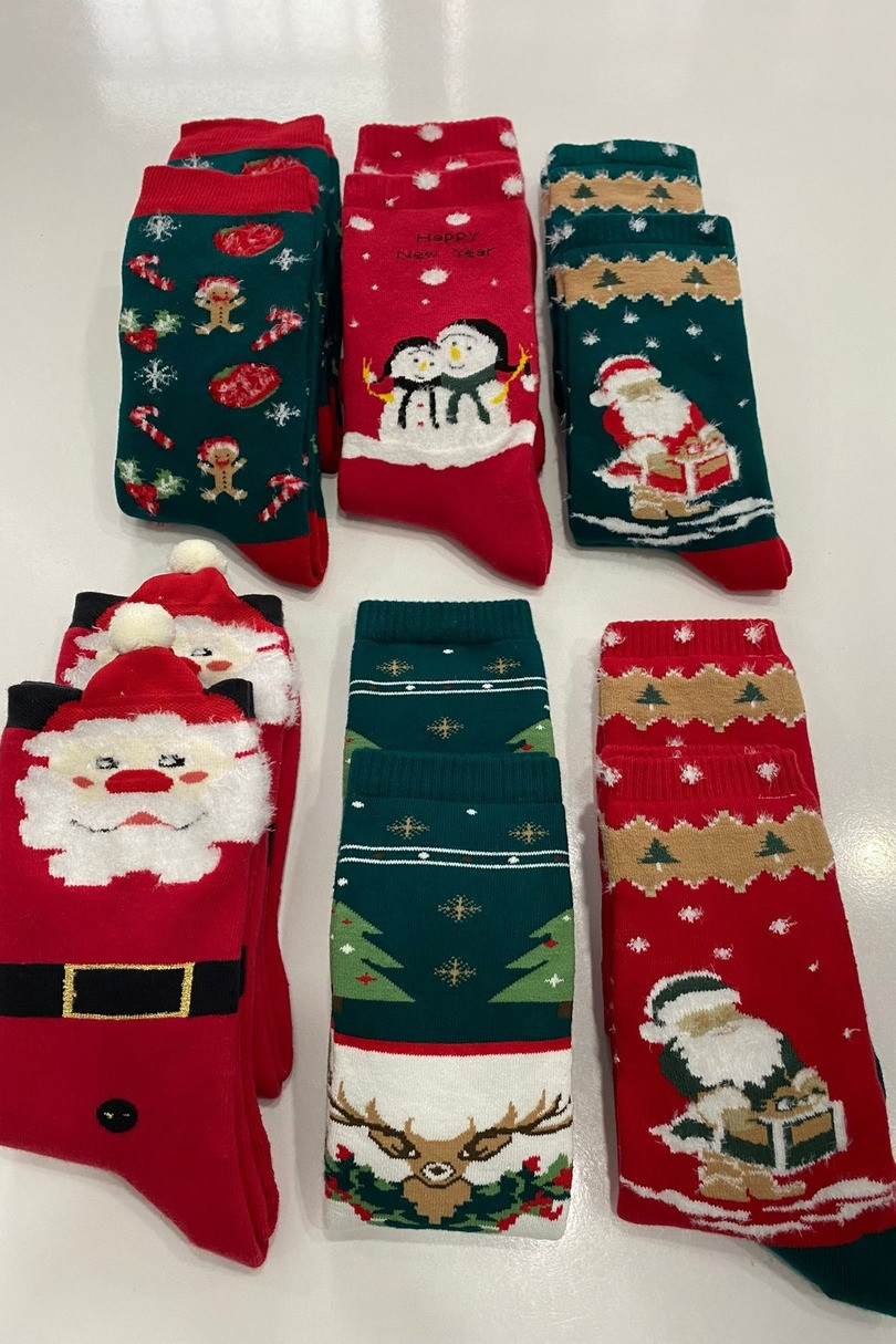 Vánoční ponožky 24901 směs barev 36-44
