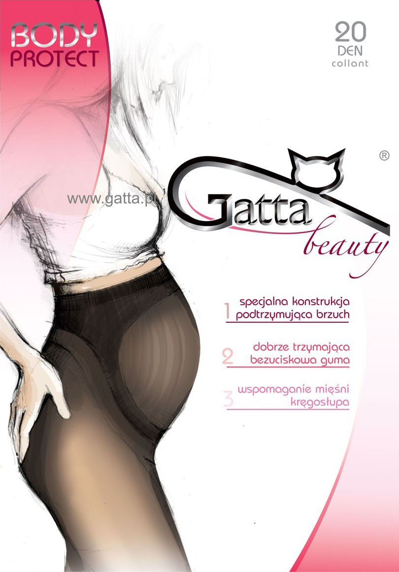 BODY PROTECT - Těhotenské punčochové kalhoty 20 DEN - GATTA fumo 2-S