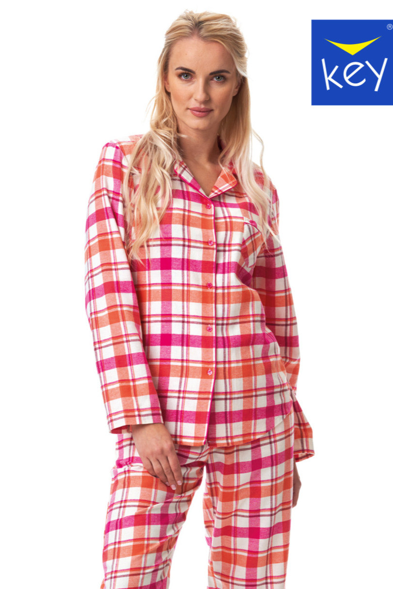 Dámské pyžamo LNS 437 B23 růžová a bílá XL
