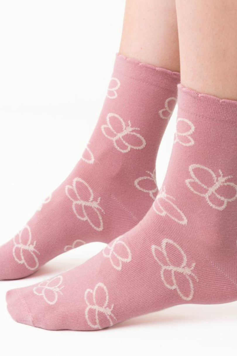 Dámské vzorované ponožky 099 Růžová 35-37