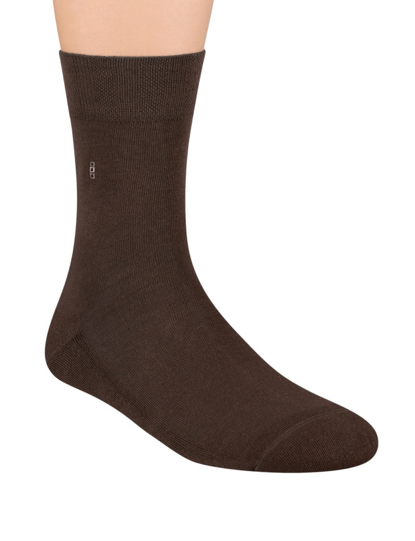 Pánské polofroté ponožky se vzorem 003 Hnědá 39-41
