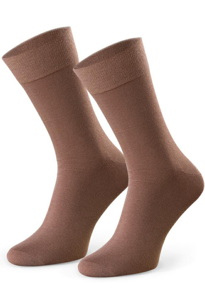 Hladké ponožky k obleku 056 světle hnědá 45-47