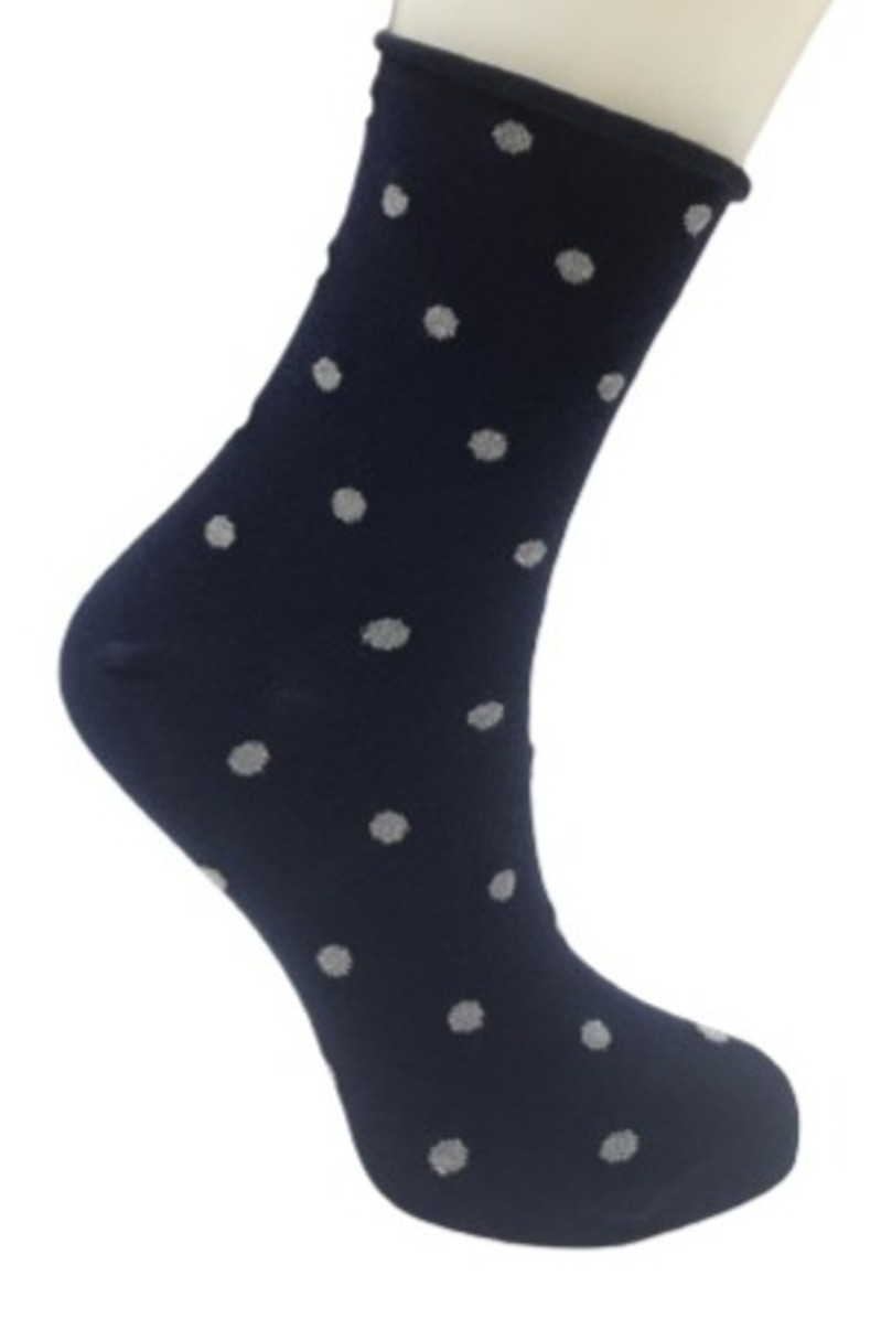 Ponožky s lurexem, bez stahovacího lemu SB015 tmavě modrá 35-38