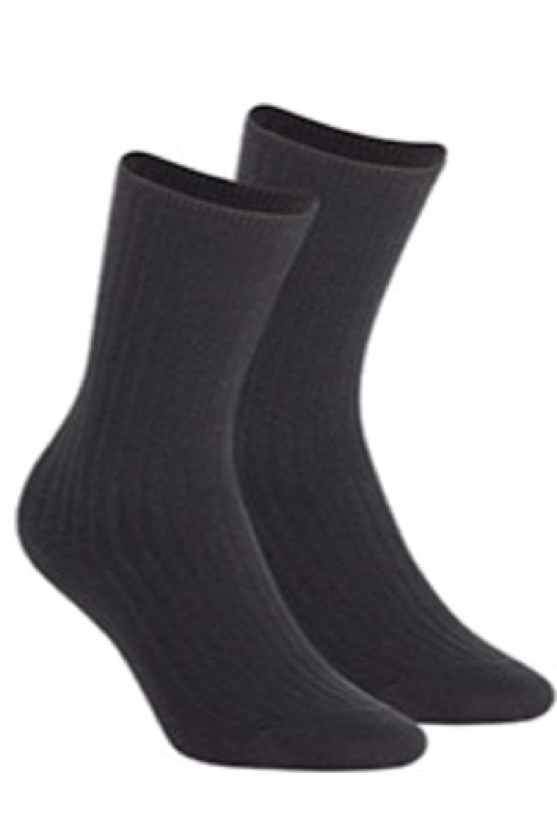 Netlačící dámské žebrované ponožky W.997 černá UNI
