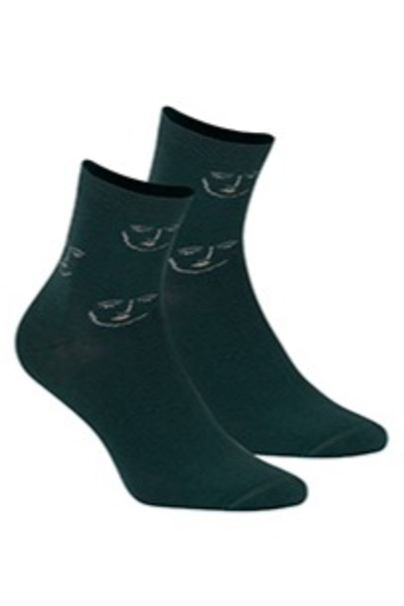 Dámské vzorované ponožky W84.140 zelená UNI
