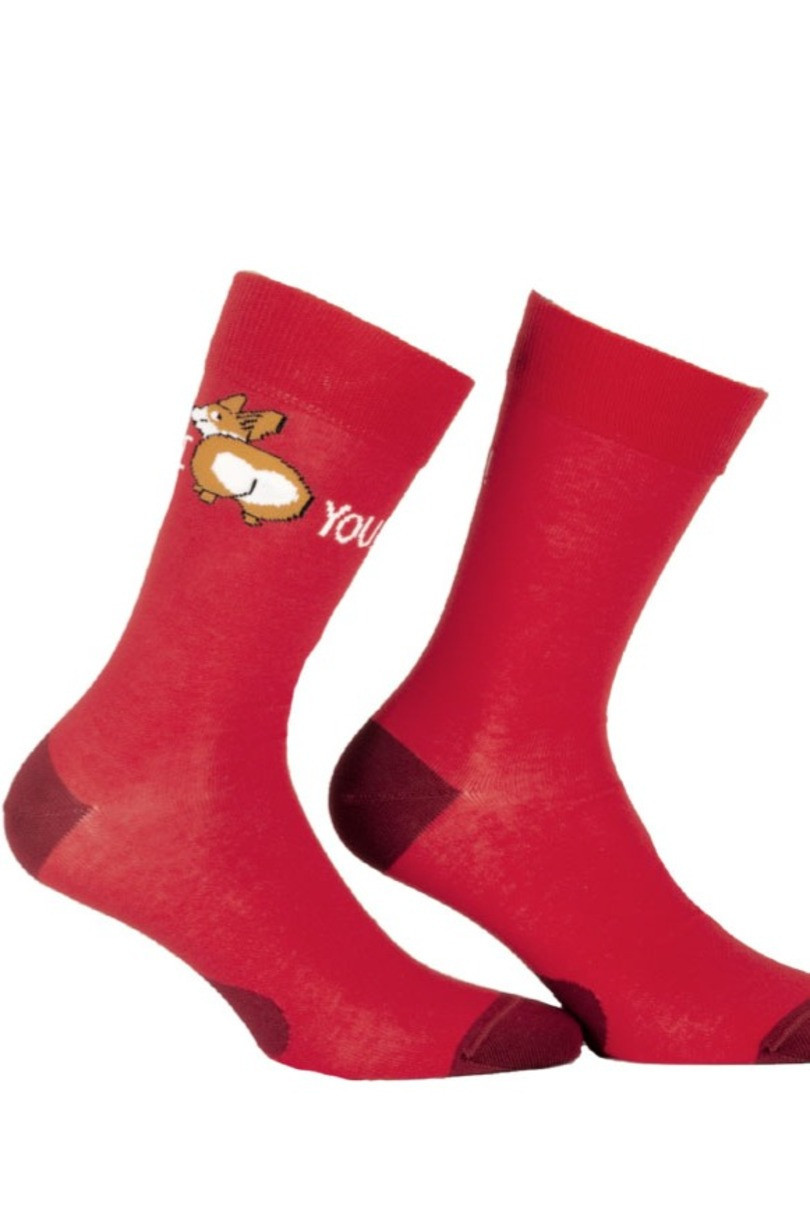 Vzorované pánské ponožky PERFECT MAN-CASUAL červená 39-41