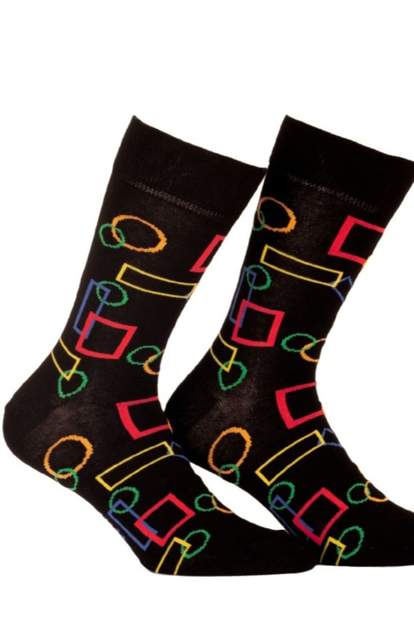 Vzorované pánské ponožky PERFECT MAN-CASUAL černá 39-41