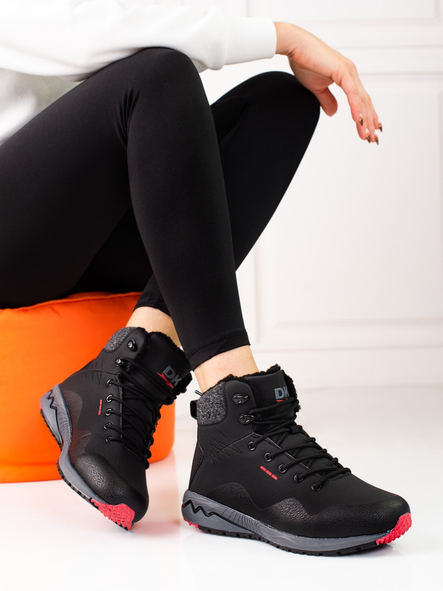 Designové trekingové boty dámské černé bez podpatku 40