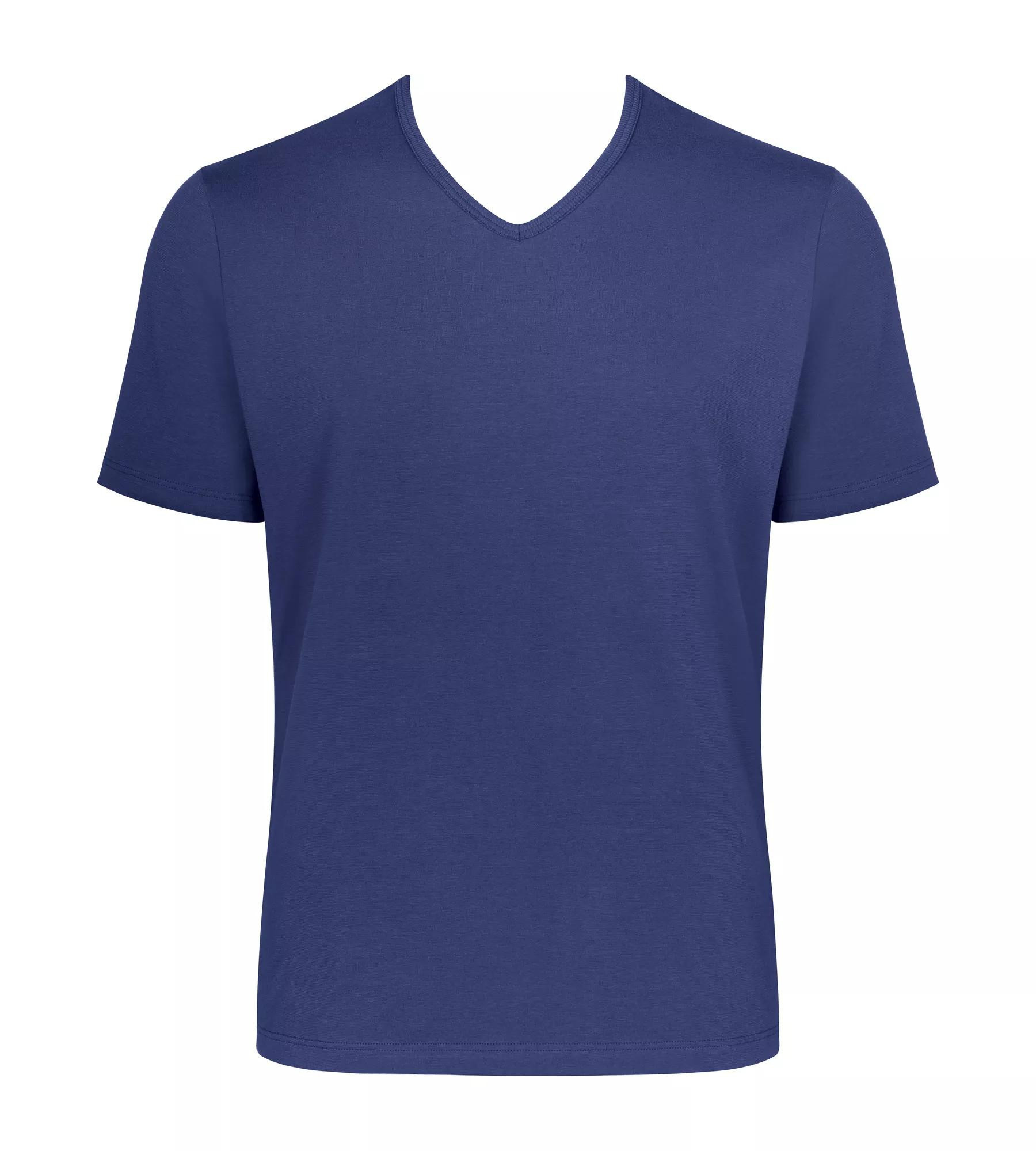 Pánské tričko GO Shirt V-Neck Regular Fit - VINTAGE DENIM - modrá 00QF - SLOGGI BLUE S
