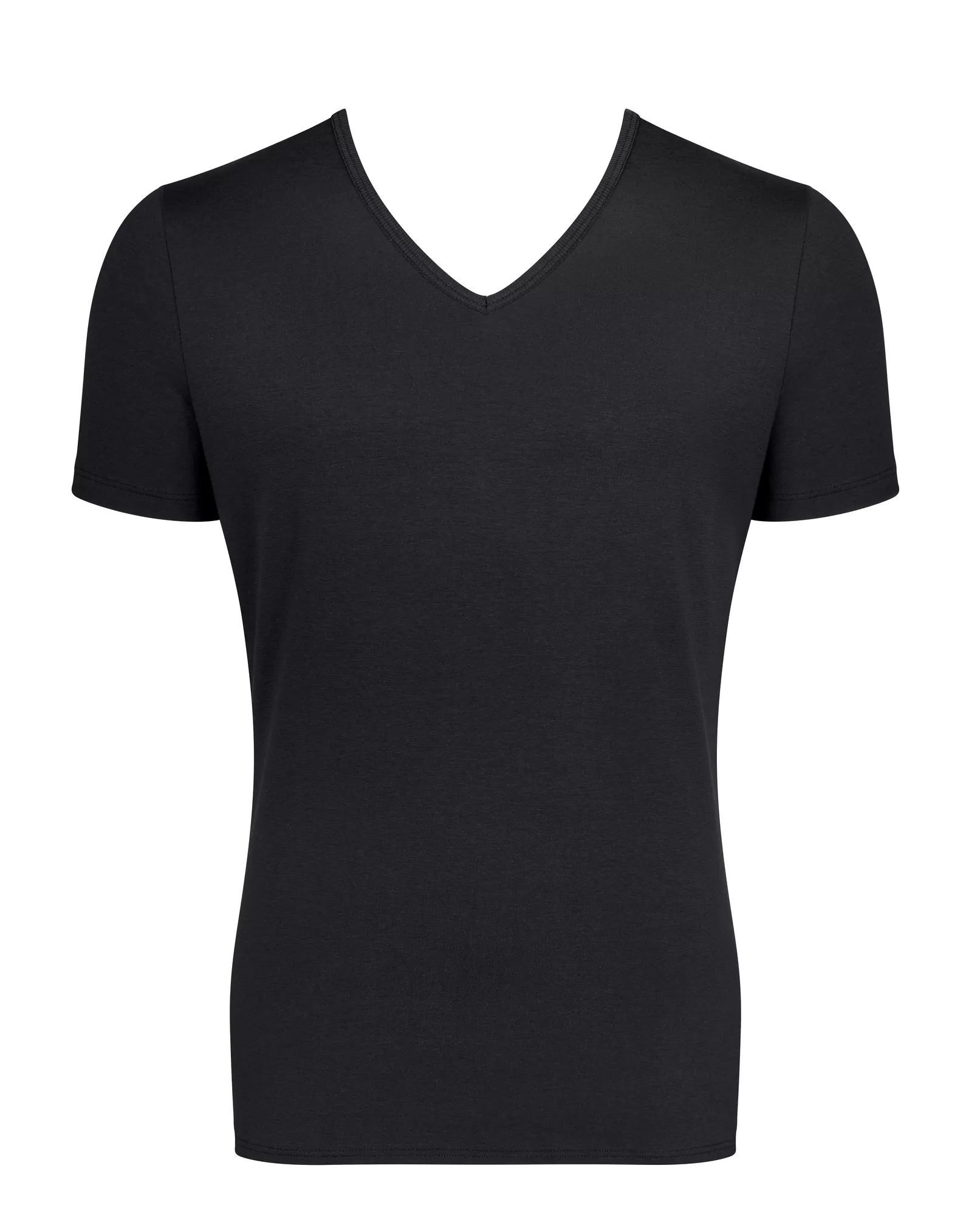 Pánské tričko GO V-Neck Slim Fit - BLACK - černá 0004 - SLOGGI BLACK S