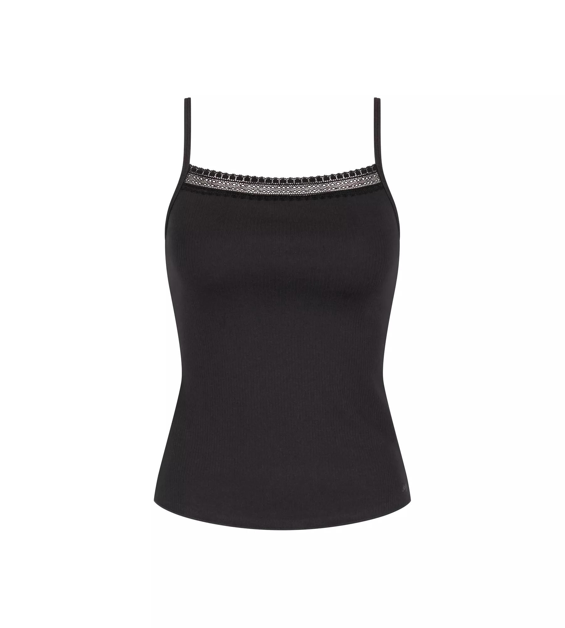 Dámské tílko GO Ribbed Spaghetti Top - BLACK - černé 0004 - SLOGGI BLACK M