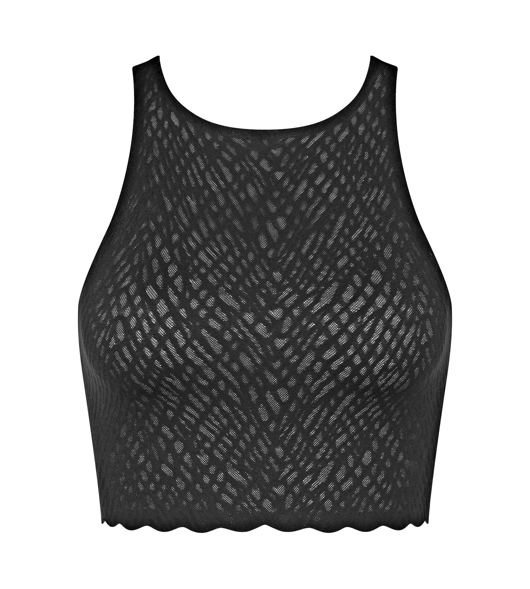 Dámský top ZERO Feel Bliss Crop Top - BLACK - černý 0004 - SLOGGI BLACK M