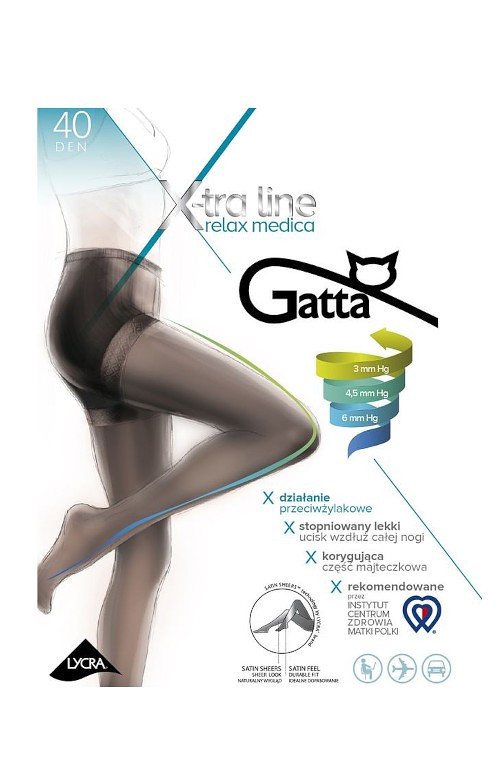 Dámské punčochové kalhoty Gatta Body Relax Medica 40 den 2-4 nero/černá 3-M