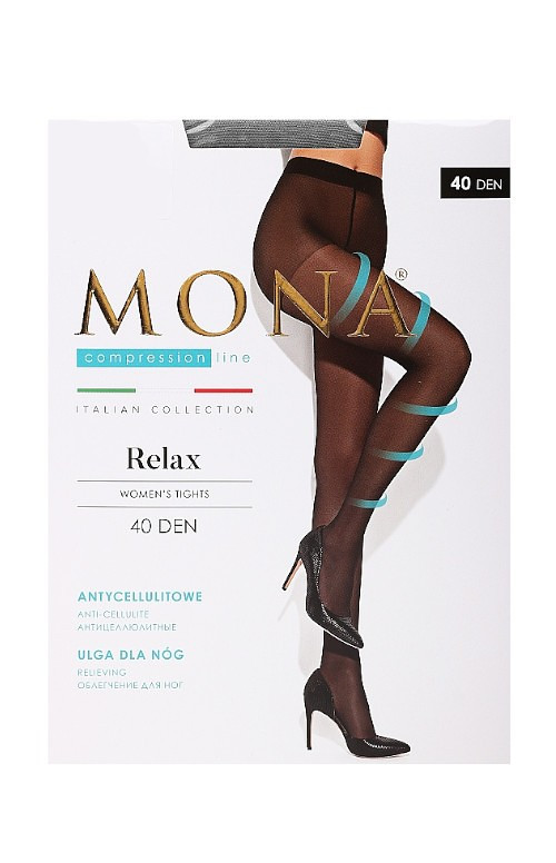 Dámské punčochové kalhoty Mona Relax 40 den nero/černá 2-S