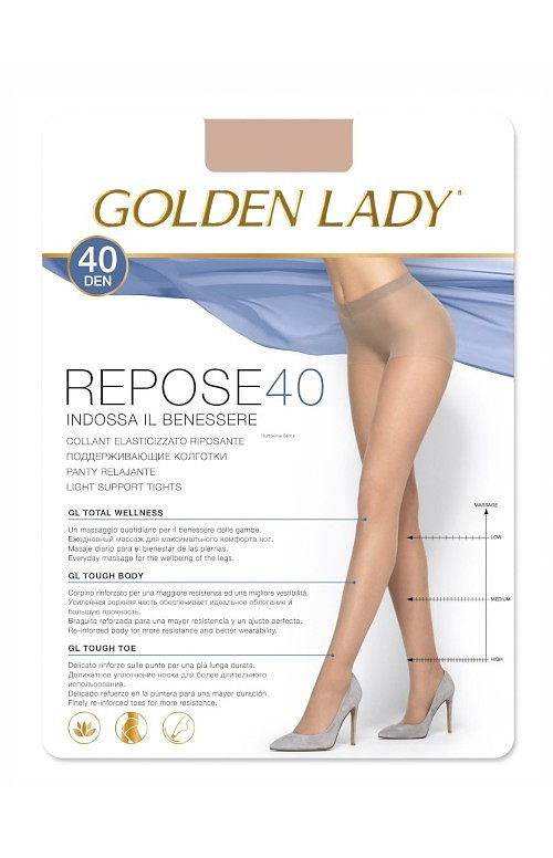 Dámské punčochové kalhoty Golden Lady Repose 2-5XL 40 den meloun/odd.béžová 4-L