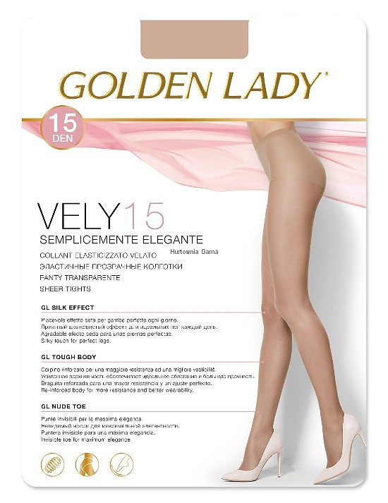 Punčochové kalhoty Golden Lady Vely 15 den meloun/odd.béžová 4-L