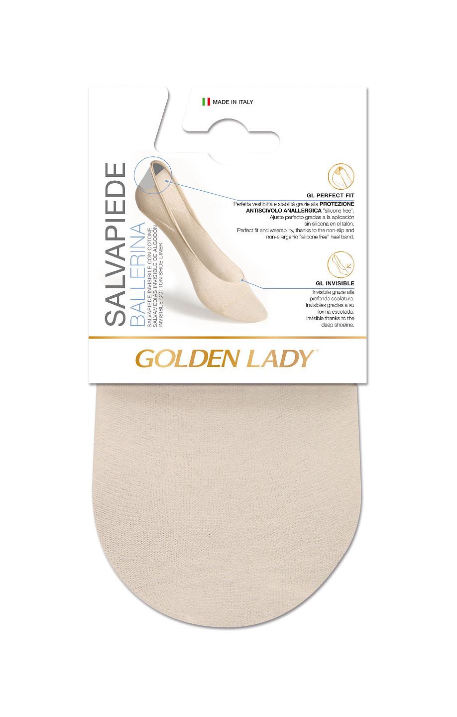 Dámské nízké ponožky Golden Lady Ballerina 6P Cotton A'2 naturale/odc.béžová 35/38-S/M