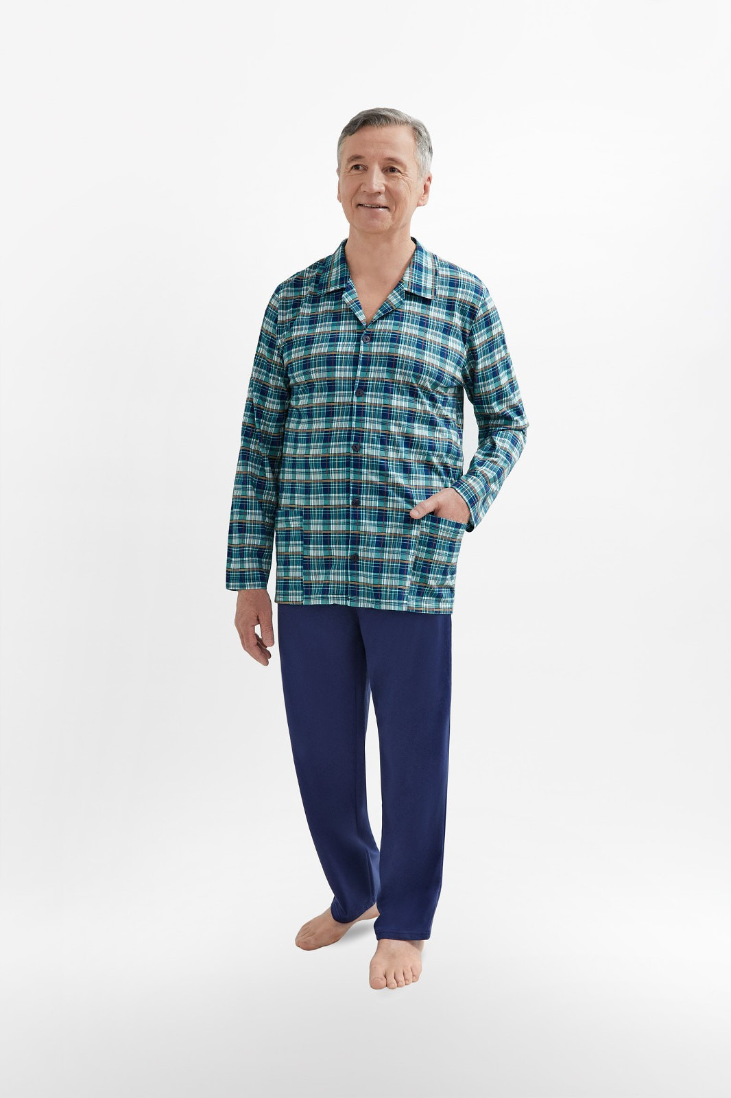 Rozepínané pánské pyžamo Martel Antoni 403 dł/r M-2XL modrá L