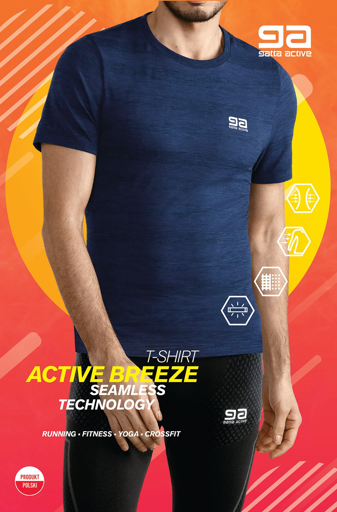 Pánské tričko Gatta 42045S T-shirt Active Breeze Men modrá M-170/176