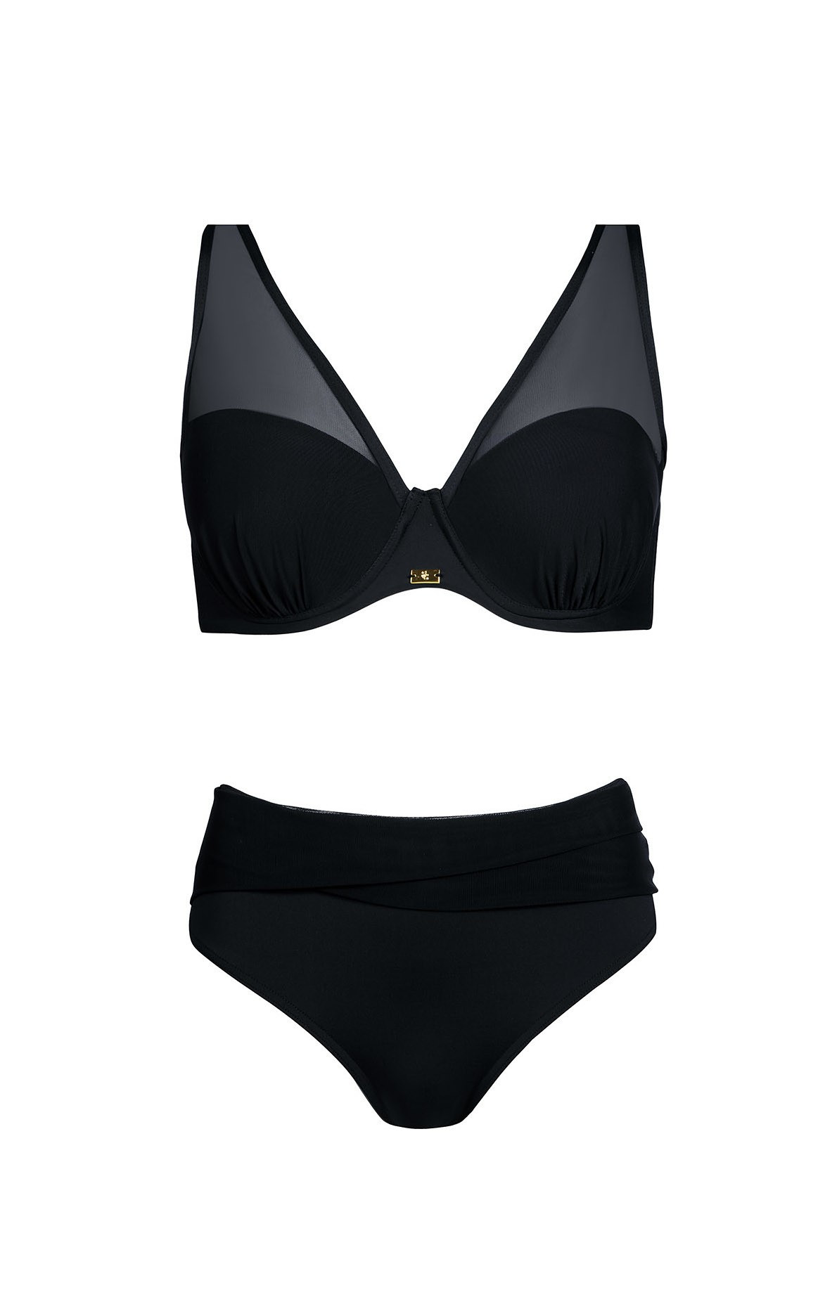 Dvoudílné dámské plavky Self S 730 V38 Fashion 38 černá 40F-L