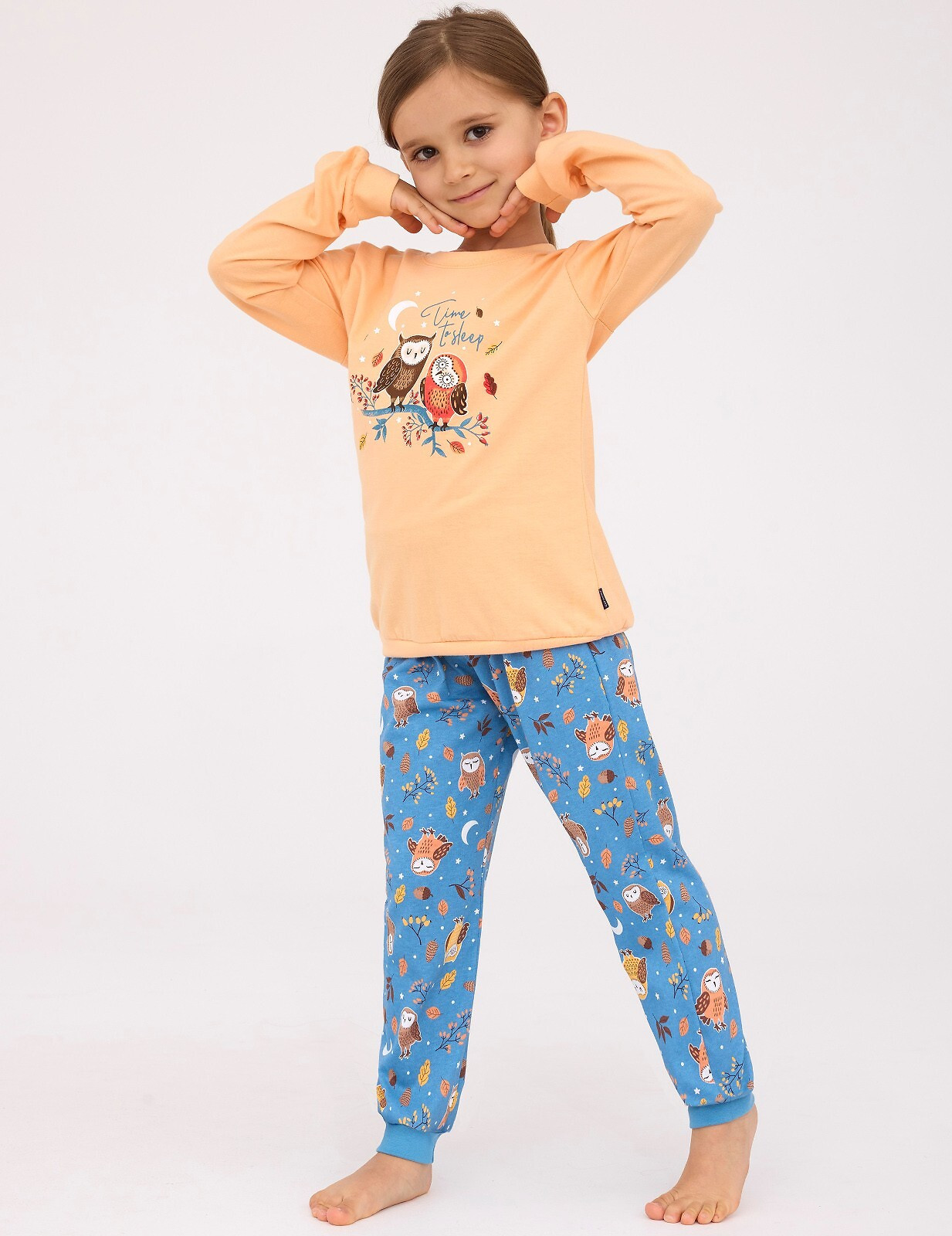 Dívčí pyžamo Cornette Kids Girl 977/176 Owls 2 dł/r 86-128 oranžová 122-128