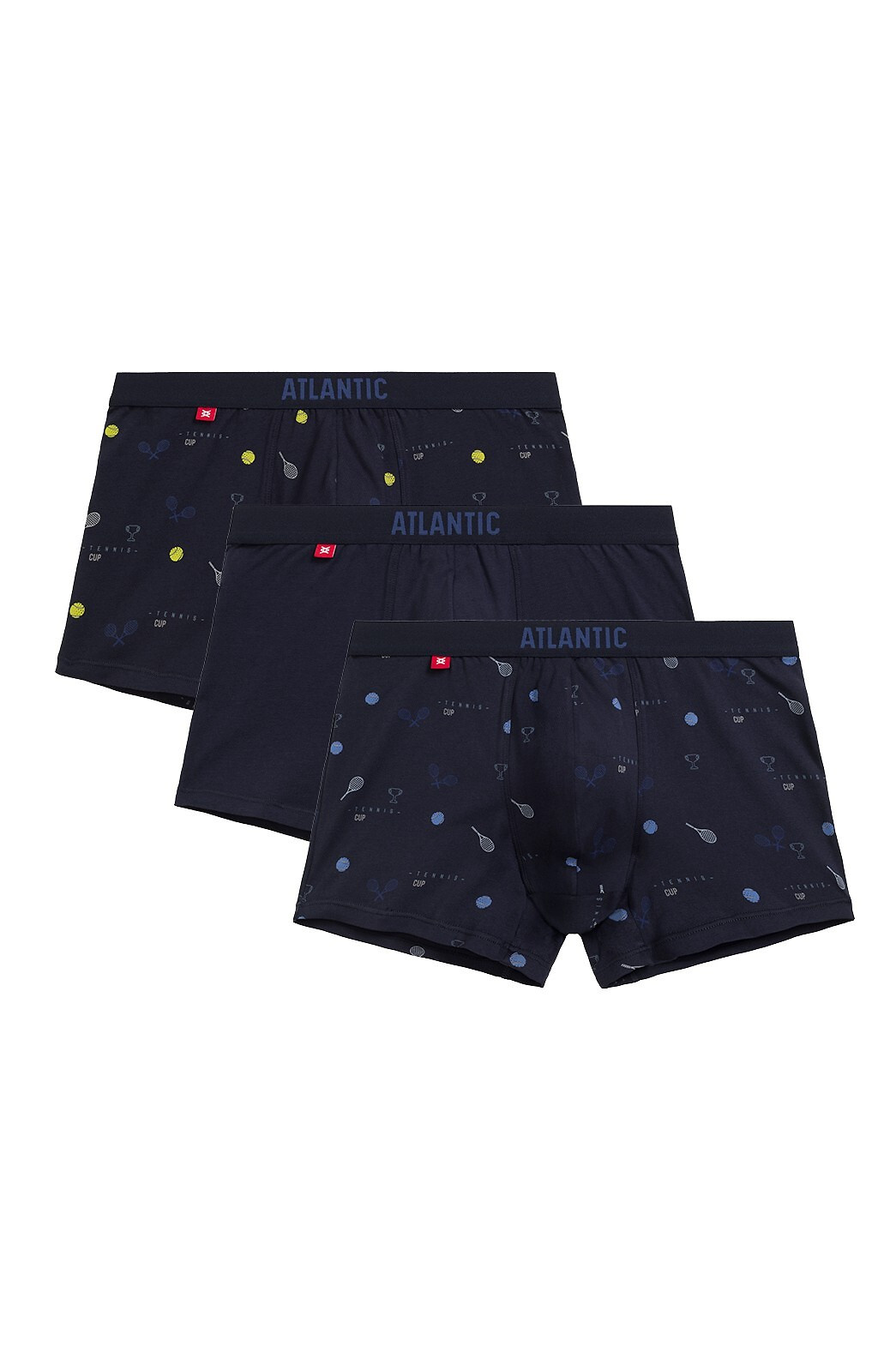 Pánské boxerky Atlantic 3MH-050 A'3 S-2XL černá-grafitová-modrá L