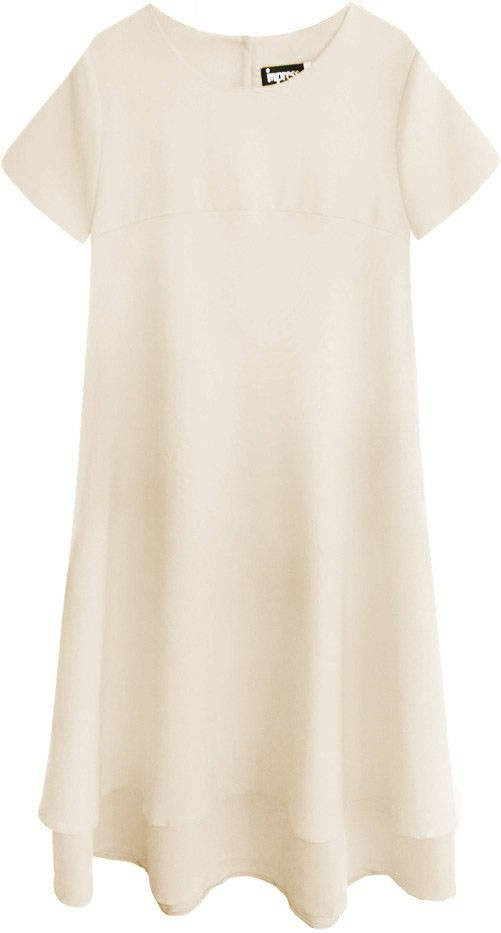 Béžové trapézové šaty (436ART) odcienie beżu L (40)