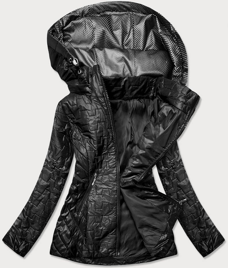 Černá prošívaná dámská bunda (BR0121) odcienie czerni 52