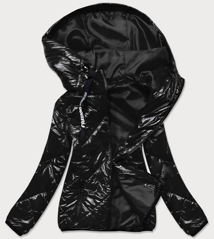 Černá dámská prošívaná bunda (BR9776) odcienie czerni 48