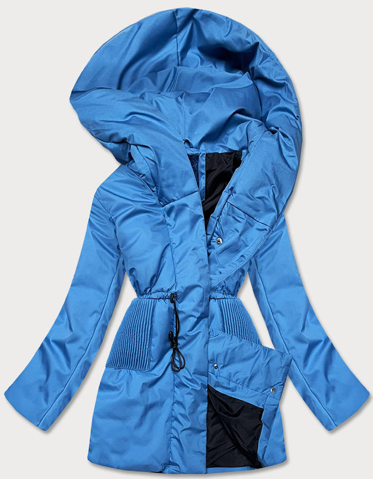 Světle modrá dámská bunda s kapucí (HO-22) odcienie niebieskiego L (40)
