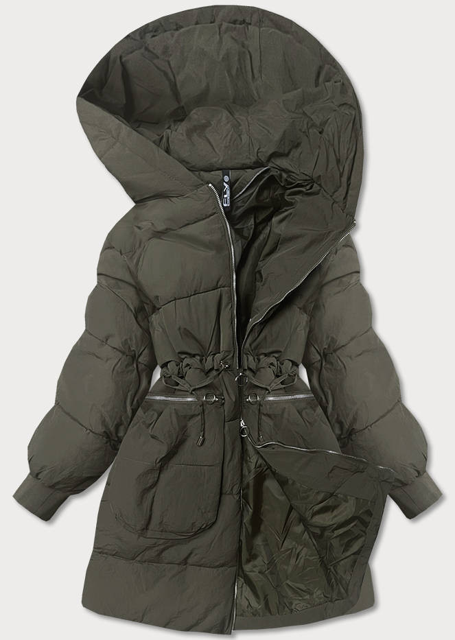 Dámská oversize zimní bunda v khaki barvě (736ART) odcienie zieleni ONE SIZE