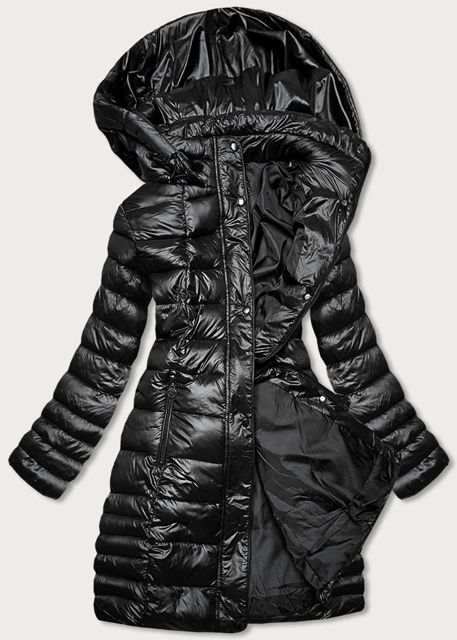Lehká černá dámská prošívaná zimní bunda (Z2780-1) odcienie czerni 46