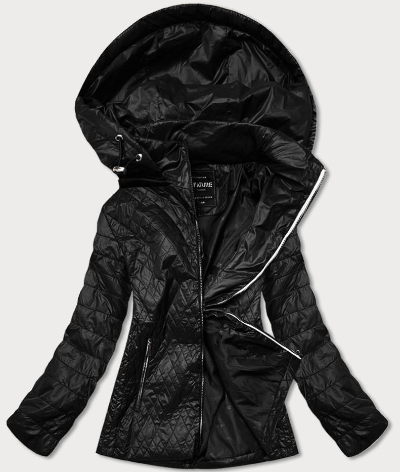Černá dámská prošívaná bunda (RQW-7009) odcienie czerni 52