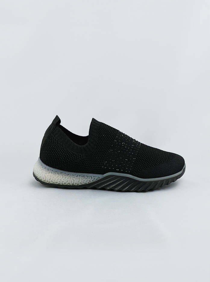 Měkké černé dámské nazouvací sportovní boty (BS1905-SP) odcienie czerni ONE SIZE