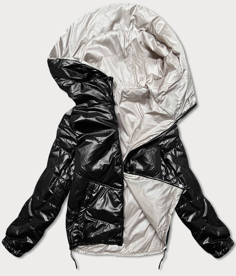 Černá/béžová dámská bunda (BH-2204) odcienie beżu L (40)