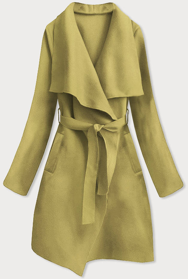 Minimalistický dámský kabát v olivové barvě (747ART) odcienie zieleni ONE SIZE