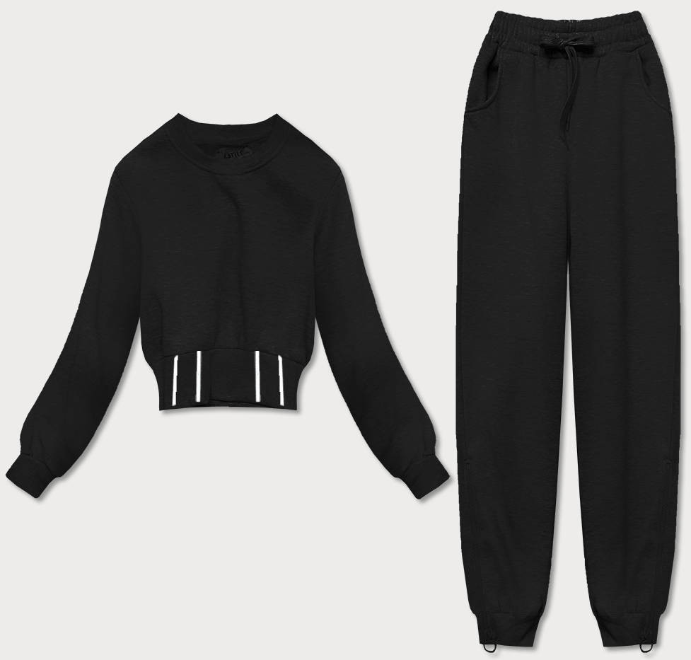 Černý dámský dres - mikina a kalhoty (8C78-3) odcienie czerni XL (42)