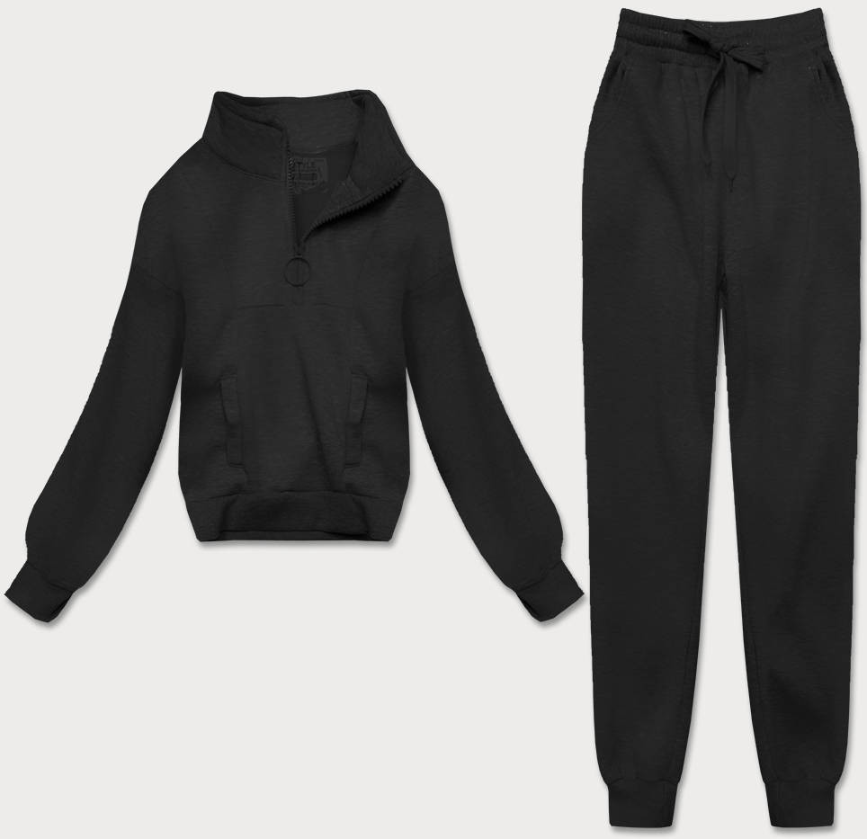 Černý dámský dres - mikina se stojáčkem a kalhoty (8C70-3) odcienie czerni S (36)