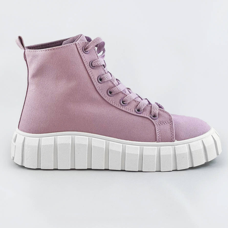 Šněrovací boty ve vřesové barvě z imitace semiše (XA060) odcienie fioletu XL (42)