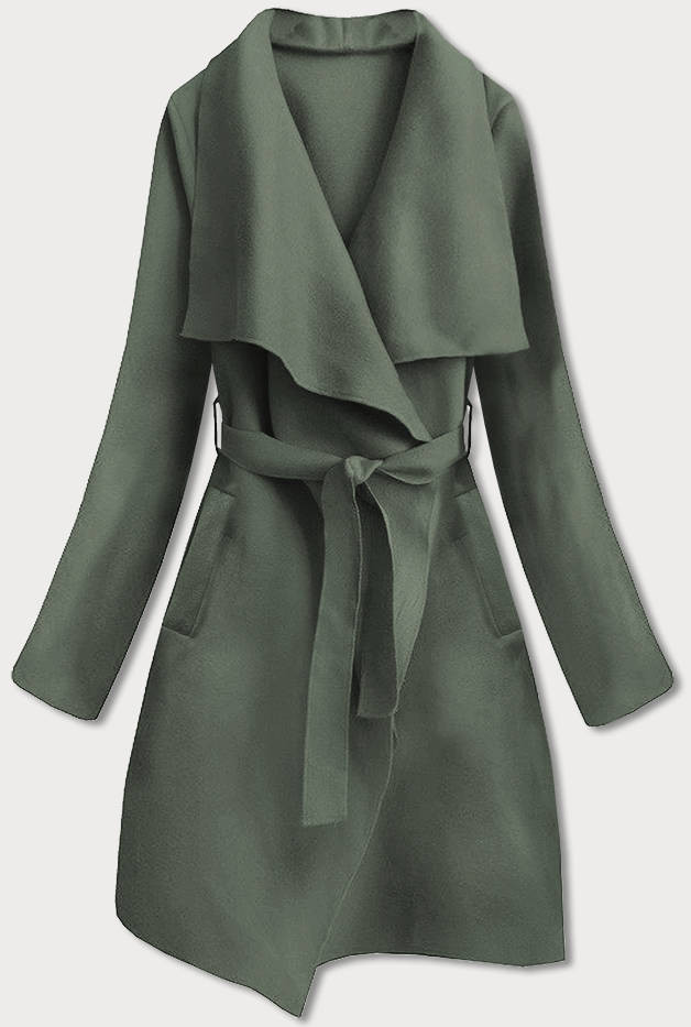 Minimalistický dámský kabát v khaki barvě (747ART) odcienie zieleni ONE SIZE